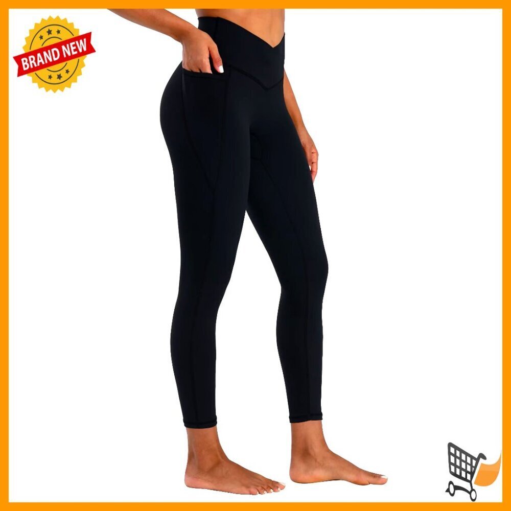 Butt Lifting Scrunch Leggings with Pockets No Front Seam Crossover Workout Yoga